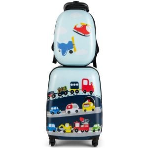 2-piece Carry-on Luggage Set With Spinner Wheels For Children Navy