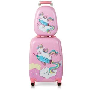 Hardside Rolling Suitcase w/ Spinner Wheels & Retractable Handle Pink