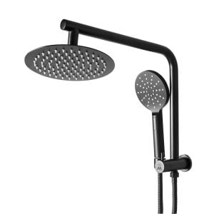 Rain Shower Head Set Black Round Taps Mixer Handheld High Pressure 10