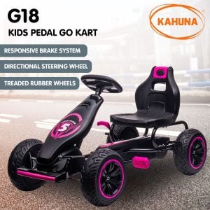 Kahuna Kids Ride On Pedal Powered G18 Go Kart - Rose Pink