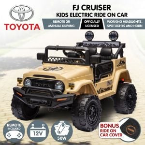 Kahuna Authorized Toyota Electric Ride on Car FJ Cruiser Kids - Khaki