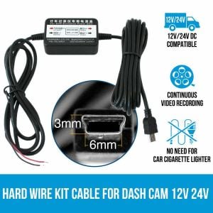 Elinz Hard Wire Kit Cable Charger Car Dash Cam Parking Power Battery