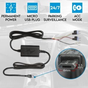 Car Dash Cam Hardwire Charger Power Adapter Fuse Kit Parking Micro USB