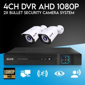 4ch DVR AHD 1080p HD CCTV 2x Outdoor Bullet Security Camera System