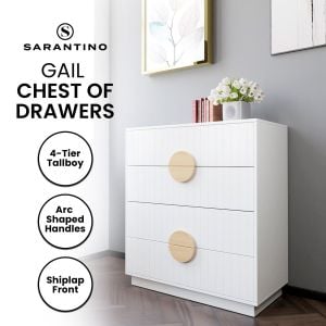 Sarantino Gail Chest of Drawers Tallboy Dresser in White