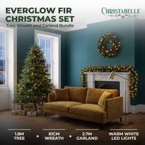 Christabelle 1.8m Prelit Tree 61cm Highland Pine Wreath Prelit 2.74m Highland Pine Christmas Garland