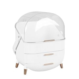 Makeup Organizer Case Drawer Portable  Storage Box White