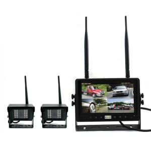 Digital Wireless 7In Quad Monitor Splitscreen Ccd Reversing 2x Camera