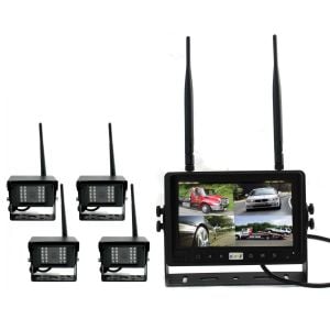 Digital Wireless 7In Quad Monitor Splitscreen Ccd Reversing 4x Camera
