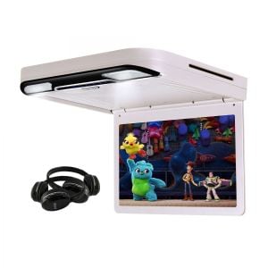 Elinz 13.3in Ips Roof Mount Car Dvd Player Flip Down Monitor