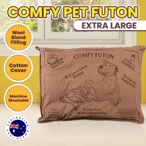 Aussie Made Extra Large Comfy Pet Futon Dog 122cm Wool Blend - Brown