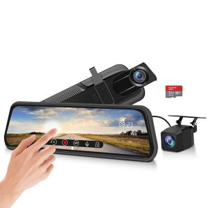 10inch Rearview Mirror Dual 1080p Camera Car Dash Cam Reversing 32GB