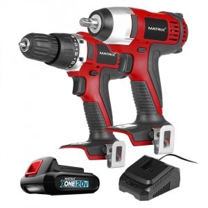 MATRIX 20V X-ONE Cordless Impact Wrench & Drill Combo Kit