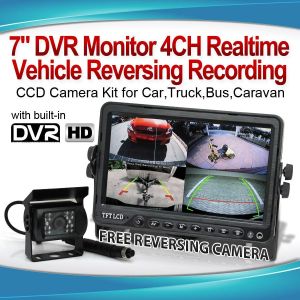 Elinz 7in Dvr Monitor 4ch Realtime  Vehicle Reversing Recording Ccd