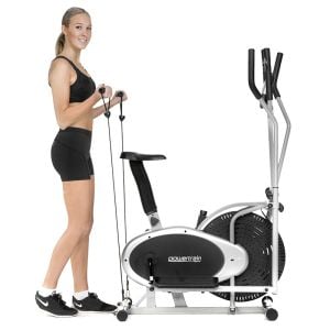 3-in-1 Powertrain Elliptical Cross Trainer & Exercise Bike with Resistance Bands