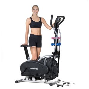 5-in-1 Powertrain Elliptical Cross Trainer & Spin Bike with Dumbbell Set
