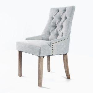 1X French Provincial Oak Leg Chair  - GREY