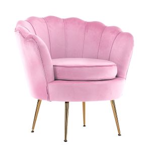 Armchair Velvet Shell Scallop - Pink