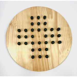 Round Wooden Giant Chinese Checkers  & Solitaire Game 60cm Diameter