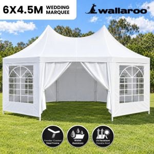 Wallaroo 6x4.5m Wedding Gazebo Marquee with Sidewalls