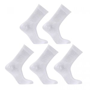 5x Large 3D Seamless Crew Socks - White