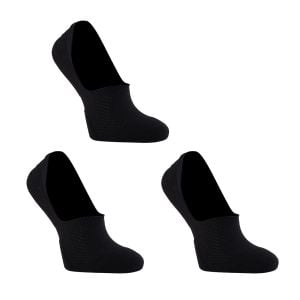 3x Medium Cushion No Show Socks - Black