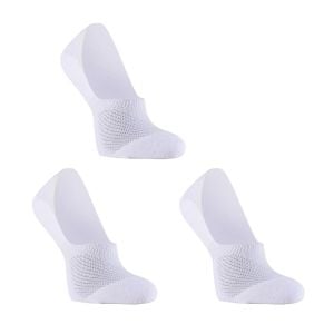 3x Medium Cushion No Show Socks - White