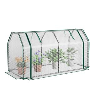 Garden Portable Greenhouse With Roll-up Zippered Door