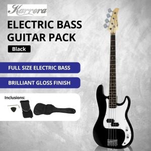 Karrera Electric Guitar Bass Music 4-String Instrument Full Size Black