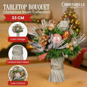 Christabelle 33cm Christmas Bouquet - Christmas Blush