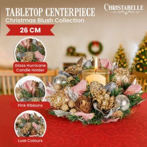 Christabelle 26cm Christmas Centrepiece - Christmas Blush