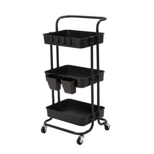 Kiychen Trolley Cart Storage 3 Tier - Black