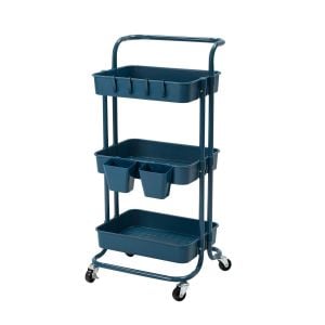 Kitchen Trolley Cart Storage 3 Tier - Blue