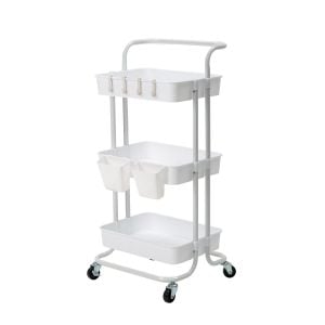 Kitchcen Trolley Cart Storage 3 Tier - White