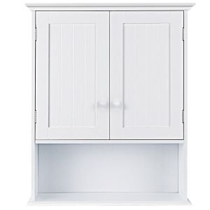Multi-purpose Bathroom Wall Cabinet Storage With 2-doors - White
