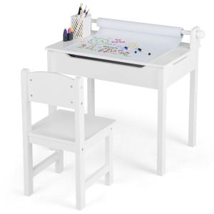 Toddler Activity Table Chair Study Set With Paper Roll Holder