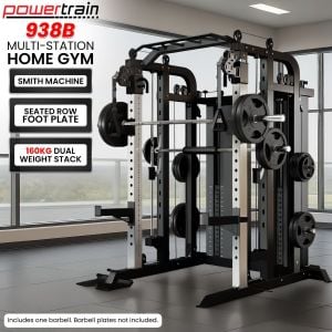 Powertrain 938B Multi-Function Gym Station Smith Machine & Dual Weight Stack