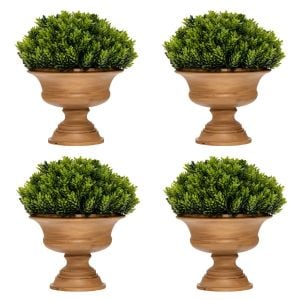 4-set Artificial Mini Greenery Potted Plant Round Shape