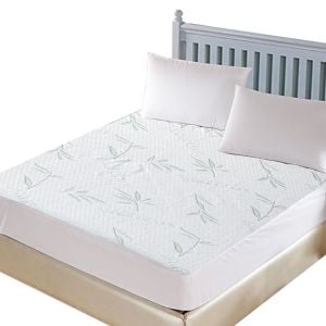 Waterproof Breathable Bamboo Mattress Protector In Queen Size