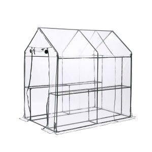 2 Tier Walk In Greenhouse Garden Shed PVC Cover Tunnel Green House