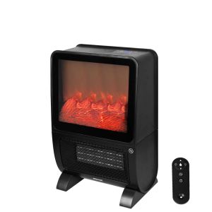 Electric Heater Fireplace Portable 3D Flame Remote Control 2000W