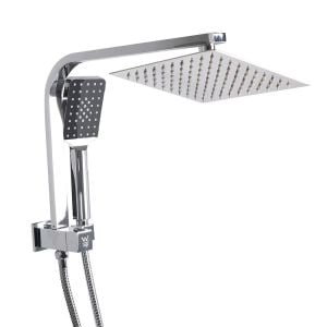 Rain Shower Head Set Silver Brass Taps Mixer Handheld High Pressure