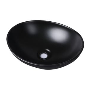 Wash Basin Oval Ceramic Hand Bowl Bathroom Sink Vanity Matte Black
