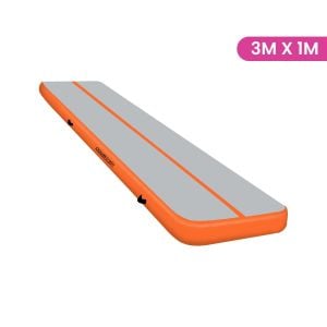 3m x 1m Air Track Inflatable Tumbling Mat Gymnastics - Orange Grey