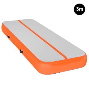 3m x 1m Air Track Inflatable Tumbling Mat Gymnastics - Orange Grey