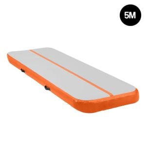 5m x 1m Air Track Inflatable Tumbling Mat Gymnastics - Orange Grey