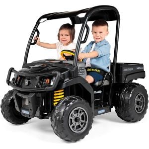 John Deere Midnight Black XUV 12V Kids Ride On Gator with Roof