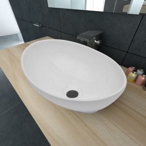 Luxury Ceramic Basin Oval-shaped Sink White 40 x 33 cm