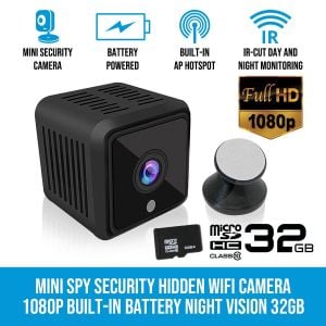 Elinz Mini Security Wifi Camera 1080p CCTV  Battery Night Vision 32GB