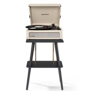 Crosley Voyager Bluetooth Turntable Entertainment Stand Bundle - Dune